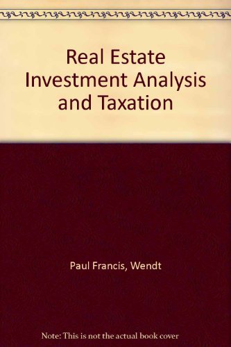 9780070692787: Real Estate Investment Analysis and Taxation