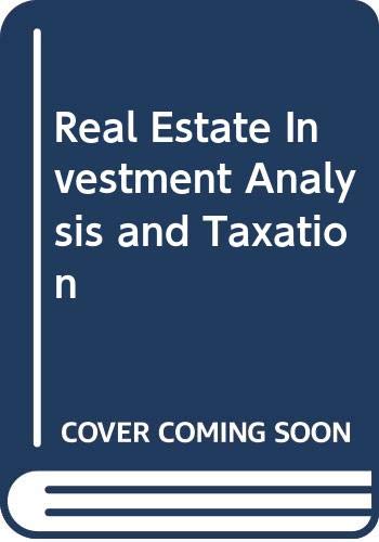 9780070692817: Real Estate Investment Analysis and Taxation