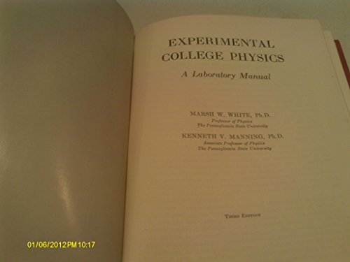 Stock image for Experimental College Physics: A Laboratory Manual for sale by Heisenbooks