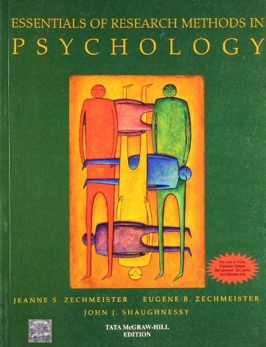 Beispielbild fr Essential Of Research Methods In Psychology zum Verkauf von Mispah books
