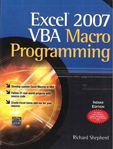 Stock image for Excel 2007 VBA Macro Programming for sale by Mispah books