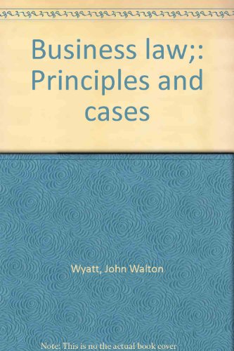 Stock image for Business law;: Principles and cases for sale by The Book Garden