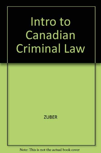 Beispielbild fr Introduction to Canadian Criminal Law zum Verkauf von Better World Books: West