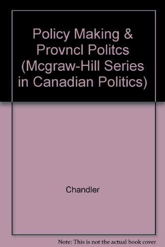 Beispielbild fr Public Policy and Provincial Politics zum Verkauf von Better World Books