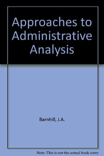 9780070828698: Approaches to administrative analysis