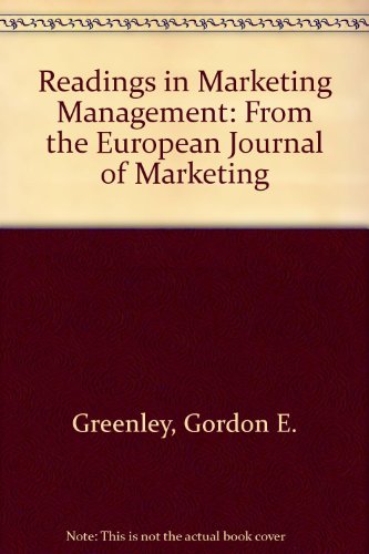 Stock image for Readings in Marketing Management: From the "European Journal of Marketing" for sale by WorldofBooks