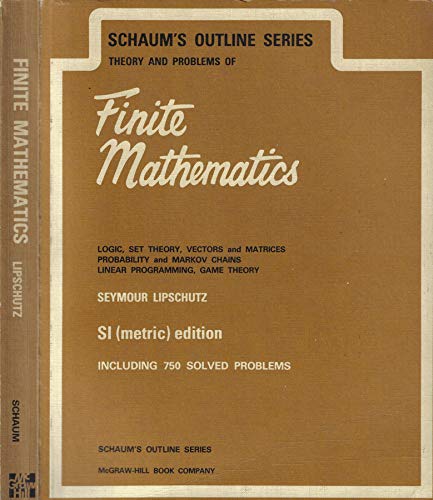 Imagen de archivo de Schaum's Outline of Finite Mathematics a la venta por Bahamut Media