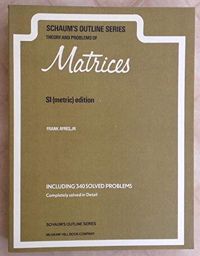 Stock image for Schaum's Outline of Theory and Problems of Matrices (Schaum's Outline) for sale by HPB-Red