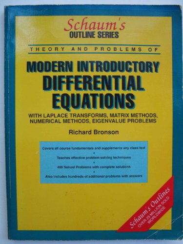 Beispielbild fr Schaum's Outline of Theory and Problems of Differential Equations (Schaum's Outline S.) zum Verkauf von WorldofBooks