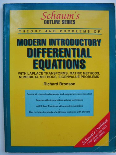 Stock image for Schaum's Outline of Theory and Problems of Differential Equations (Schaum's Outline S.) for sale by WorldofBooks