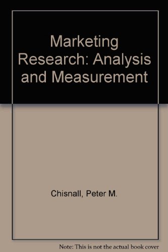 9780070845596: Marketing Research: Analysis and Measurement