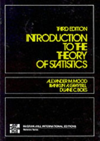 Introduction to the Theory of Statistics, 3rd Edition (9780070854659) by Alexander M. Mood; Franklin A. Graybill; Duane C. Boes