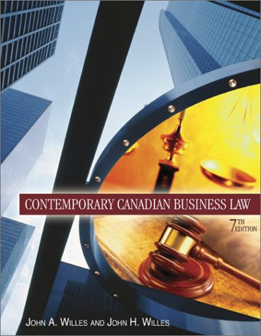 Beispielbild fr Contemporary Canadian Business Law : Principles and Cases zum Verkauf von Better World Books