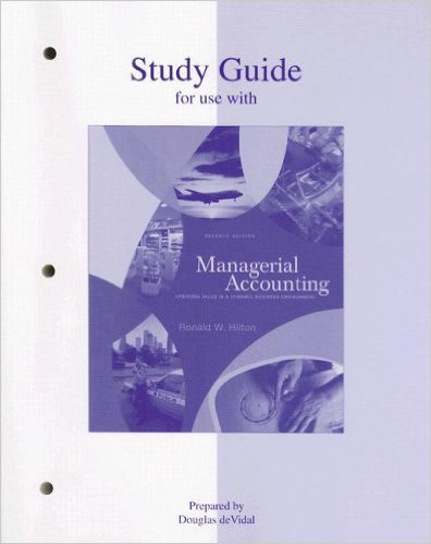 Imagen de archivo de Study Guide for use with Managerial Accounting a la venta por SecondSale