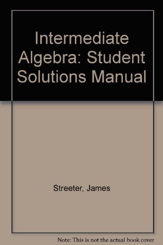 9780070921634: Student Solutions Manual (Intermediate Algebra)