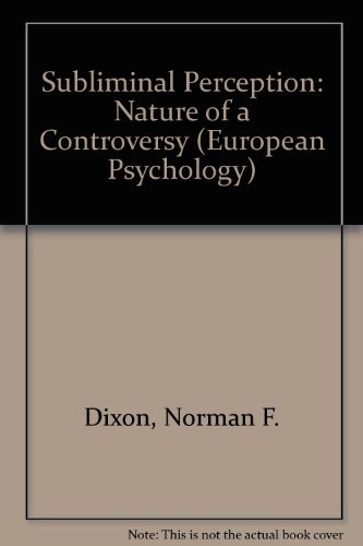 9780070941472: Subliminal Perception: The nature of a controversy (European Psychology)