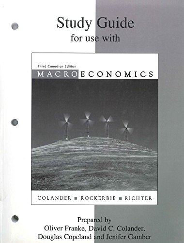 Beispielbild fr Study Guide for Use with Macroeconomics, Third Canadian Edition zum Verkauf von Better World Books