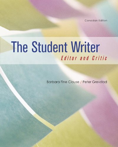 Stock image for The Student Writer: Editor and Critic for sale by Ergodebooks