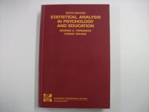 9780071004381: Statistical Analysis in Psychology and Education