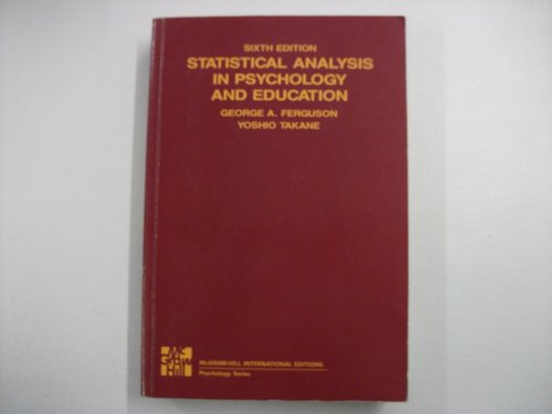 Stock image for Statistical Analysis in Psychology and Education for sale by Better World Books