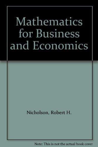 9780071005876: Maths for Business and Economics