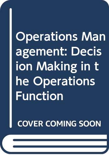 9780071006033: Operations Management: Decision Making in the Operations Function