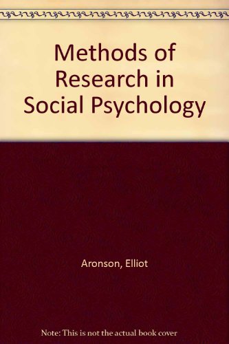 9780071006644: Methods of Research in Social Psychology