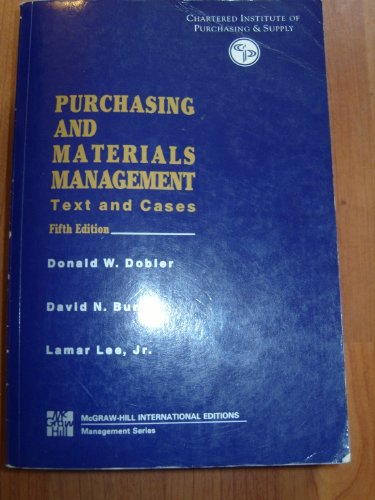 Imagen de archivo de Purchasing and Materials Management Text and Cases Fifth Edition a la venta por WorldofBooks
