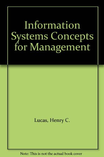 Stock image for Information Systems Concepts for Management for sale by Antiquariat Smock