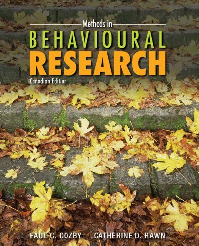 Beispielbild fr Methods in Behavioural Research Cozby, Paul C. and Rawn, Catherine D. zum Verkauf von Aragon Books Canada