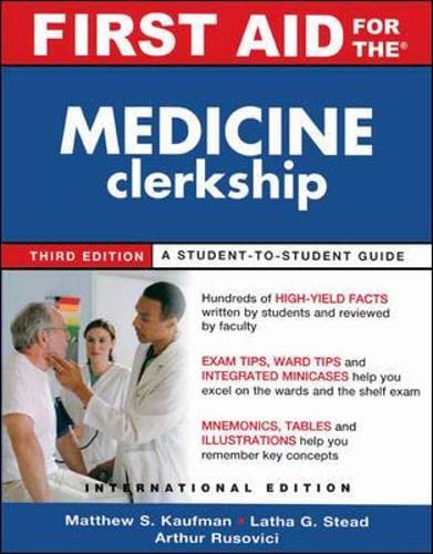 Beispielbild fr First Aid for the Medicine Clerkship, Third Edition (Int'l Ed) zum Verkauf von Blackwell's