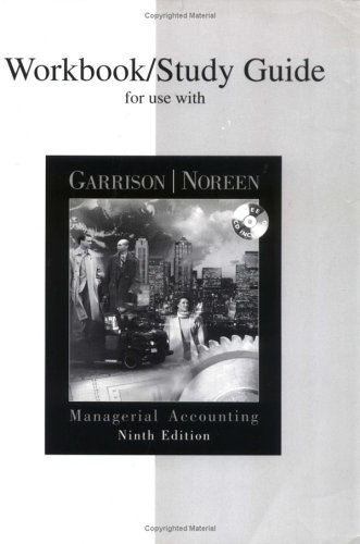 9780071092463: Workbook/Study Guide for Use with Managerial Accounting