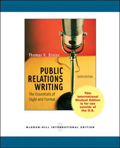 Stock image for Public Relations Writing: The Essentials of Style and Format for sale by Phatpocket Limited