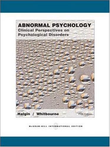 Beispielbild fr Abnormal Psychology : Clinical Perspectives on Psychological Disorders zum Verkauf von HPB-Red