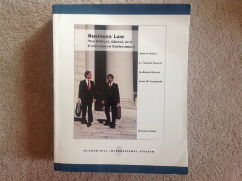 Business Law (9780071106986) by Bowers, L. Thomas; Langvardt, Arlen W; Mallor, Jane P.; Barnes, A.James