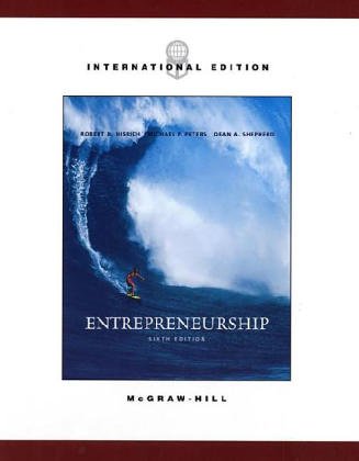 Imagen de archivo de Entrepreneurship Sixth Edition International Edition By Robert D. Hisrich, Michael P. Peters, Dean A. Shepherd a la venta por Ammareal