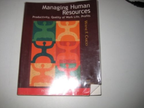 Beispielbild fr Managing Human Resources: Productivity, Quality of Work Life, Profits zum Verkauf von Ammareal