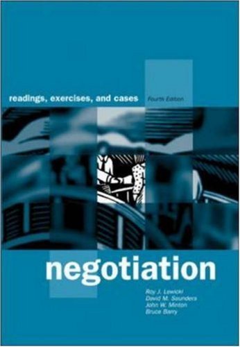 9780071123167: Negotiation: Readings, Exercises, and Cases / Roy J. Lewicki ... Et Al