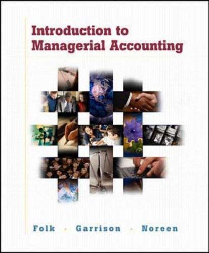 Stock image for INTRODUCTION TO MANAGERIAL ACCOUNTING for sale by Books Puddle