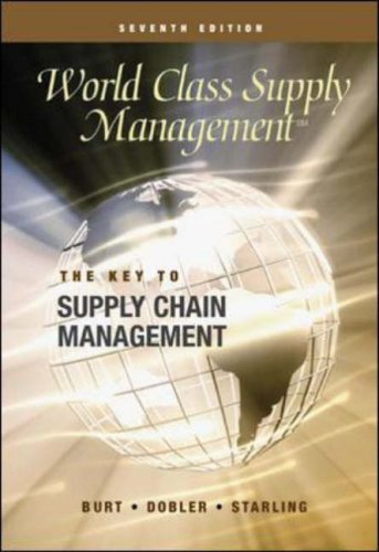 Beispielbild fr World class supply management the key to supply chain management zum Verkauf von MARCIAL PONS LIBRERO