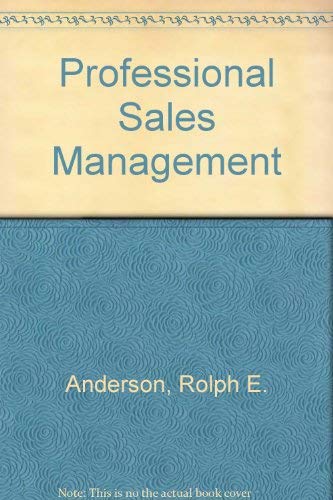 9780071125253: Professional Sales Management