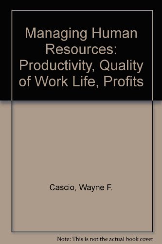 Beispielbild fr Managing Human Resources: Productivity, Quality of Work Life, Profits zum Verkauf von WorldofBooks