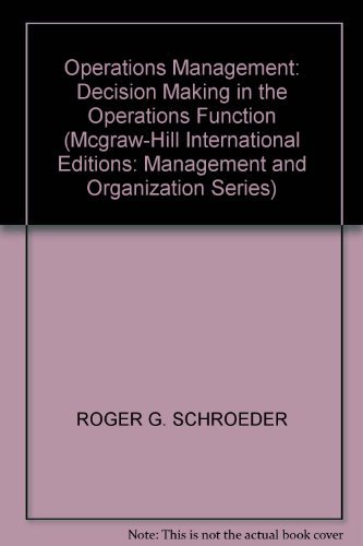 Imagen de archivo de Operations Management: Decision Making in the Operations Function a la venta por WorldofBooks