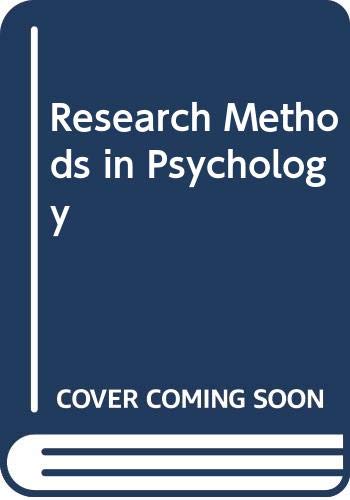 Stock-Bild f�r Research Methods in Psychology