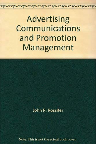 Imagen de archivo de Advertising Communications and Promotion Management a la venta por WorldofBooks