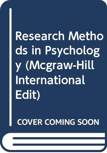 Imagen de archivo de Research Methods in Psychology (McGraw-Hill International Editions) a la venta por MusicMagpie