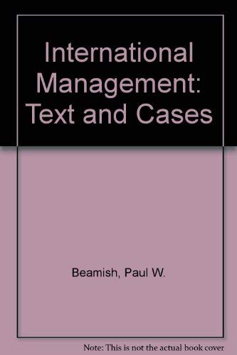 Beispielbild fr International Management: Text and Cases zum Verkauf von Phatpocket Limited