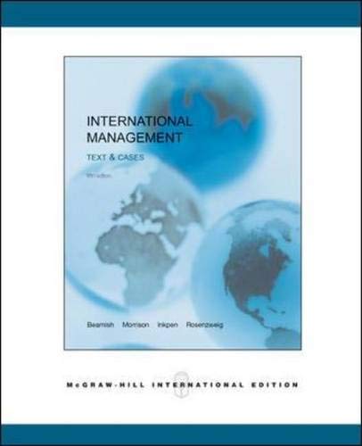 Beispielbild fr International Management: Text and Cases zum Verkauf von Ammareal