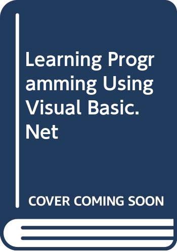 Beispielbild fr Learning Programming Using Visual Basic.Net zum Verkauf von Phatpocket Limited