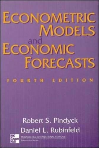 Beispielbild fr Econometric Models and Economic Forecasts zum Verkauf von Irish Booksellers